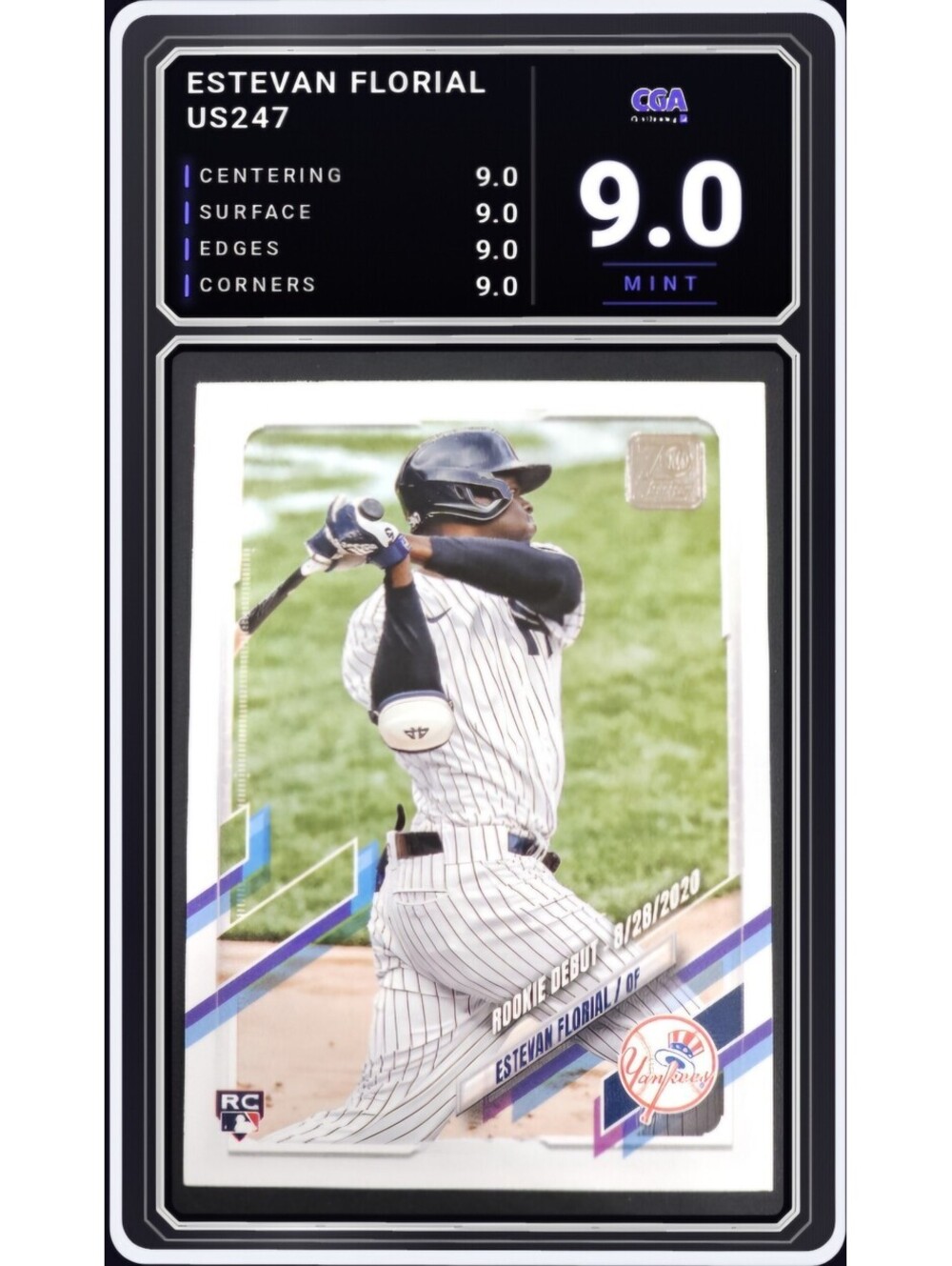 2021 Topps Update #US247 Estevan Florial RC NY Yankees - CGA 9.0 Digital Grade